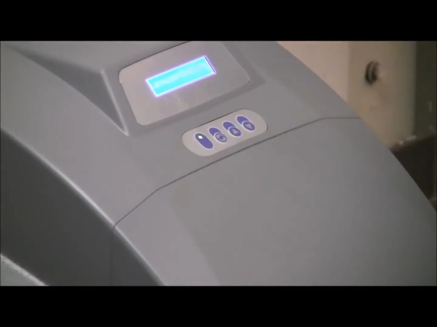 Digital control panel on a water softener system