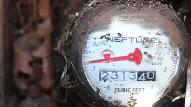 Hidden leak location marked along an exterior wall