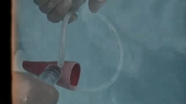 Leak detection camera display used near a pool deck